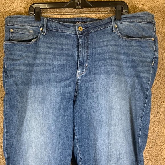 SIGNATURE by LEVI'S Womens Jeans Sz 24M Modern Slim 37x32 Blue Stretchy Denim - Picture 6 of 10